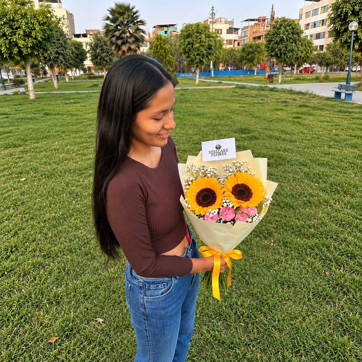 Ramo Petite de 2 Girasoles