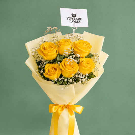 Ramo Clásico Stellare de 6 Rosas Amarillas