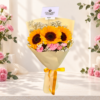 Ramo Mini Stellare de 3 Girasoles