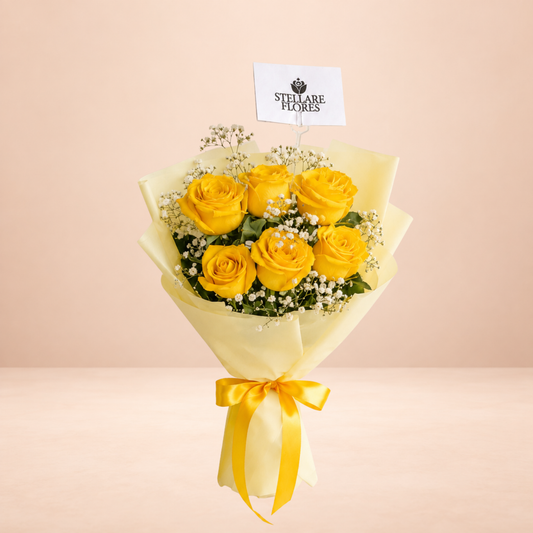 Ramo Clásico Stellare de 6 Rosas Amarillas